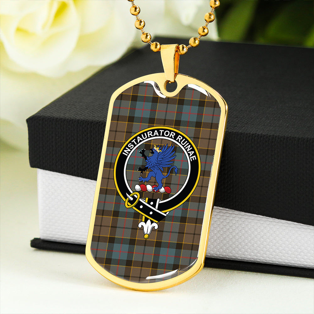 Forsyth Weathered Clan Badge Classic Tartan Dog Tag Necklace