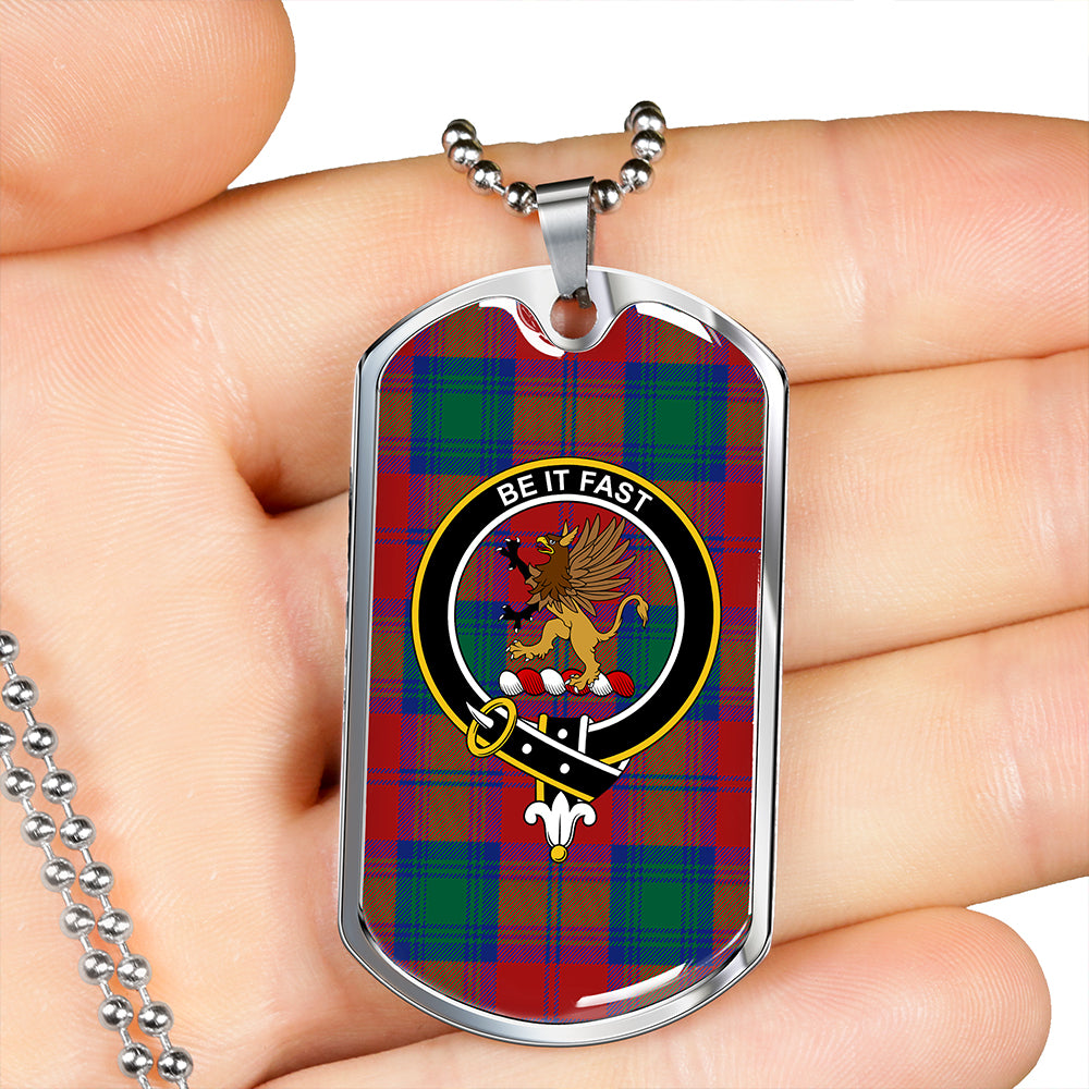 Fotheringham Modern Clan Badge Classic Tartan Dog Tag Necklace