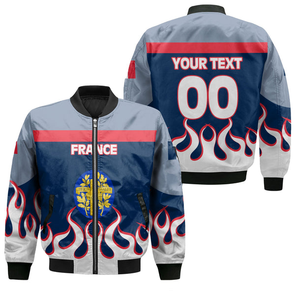 France Bomber Jacket Flag & Coat Of Arms Fire Hockey Style