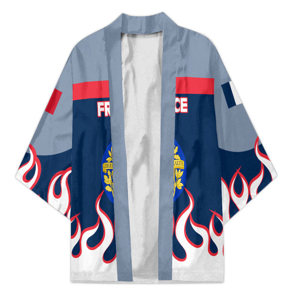 France Kimono Flag & Coat Of Arms Fire Hockey Style