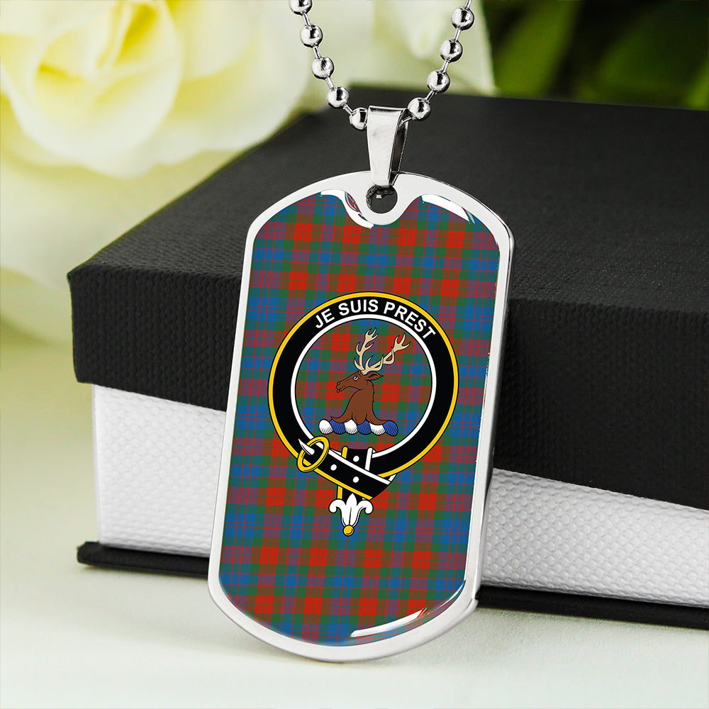 Fraser 78th Highlanders Ancient Clan Badge Classic Tartan Dog Tag Necklace