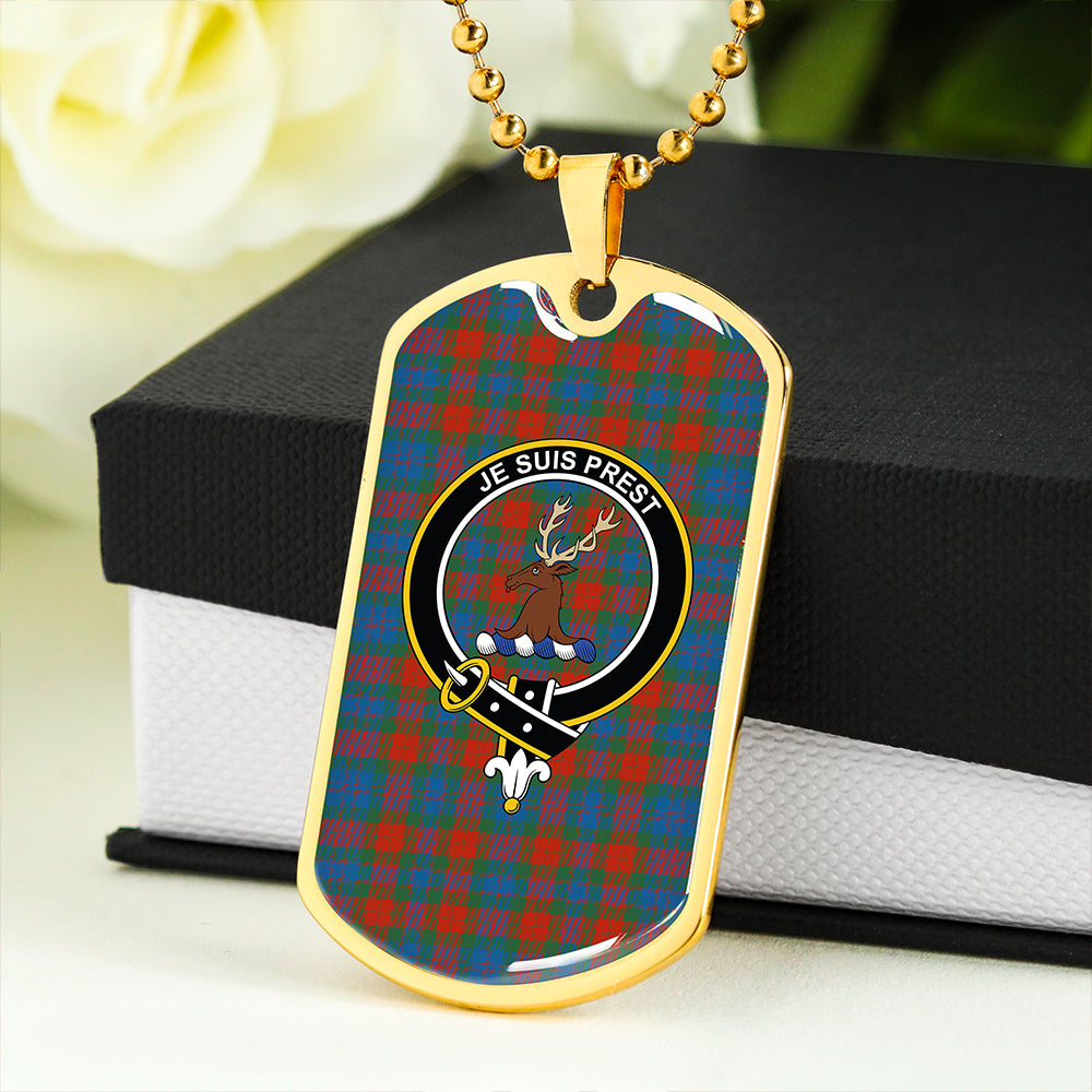Fraser 78th Highlanders Ancient Clan Badge Classic Tartan Dog Tag Necklace