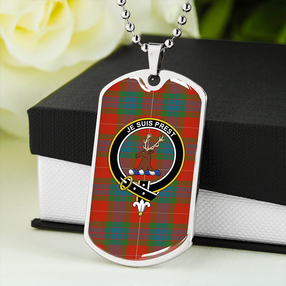 Fraser Ancient Clan Badge Classic Tartan Dog Tag Necklace