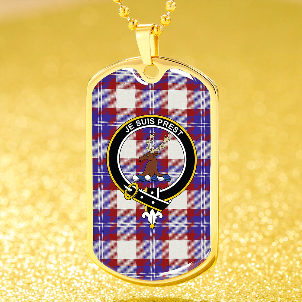 Fraser Arisaid Red Clan Badge Classic Tartan Dog Tag Necklace