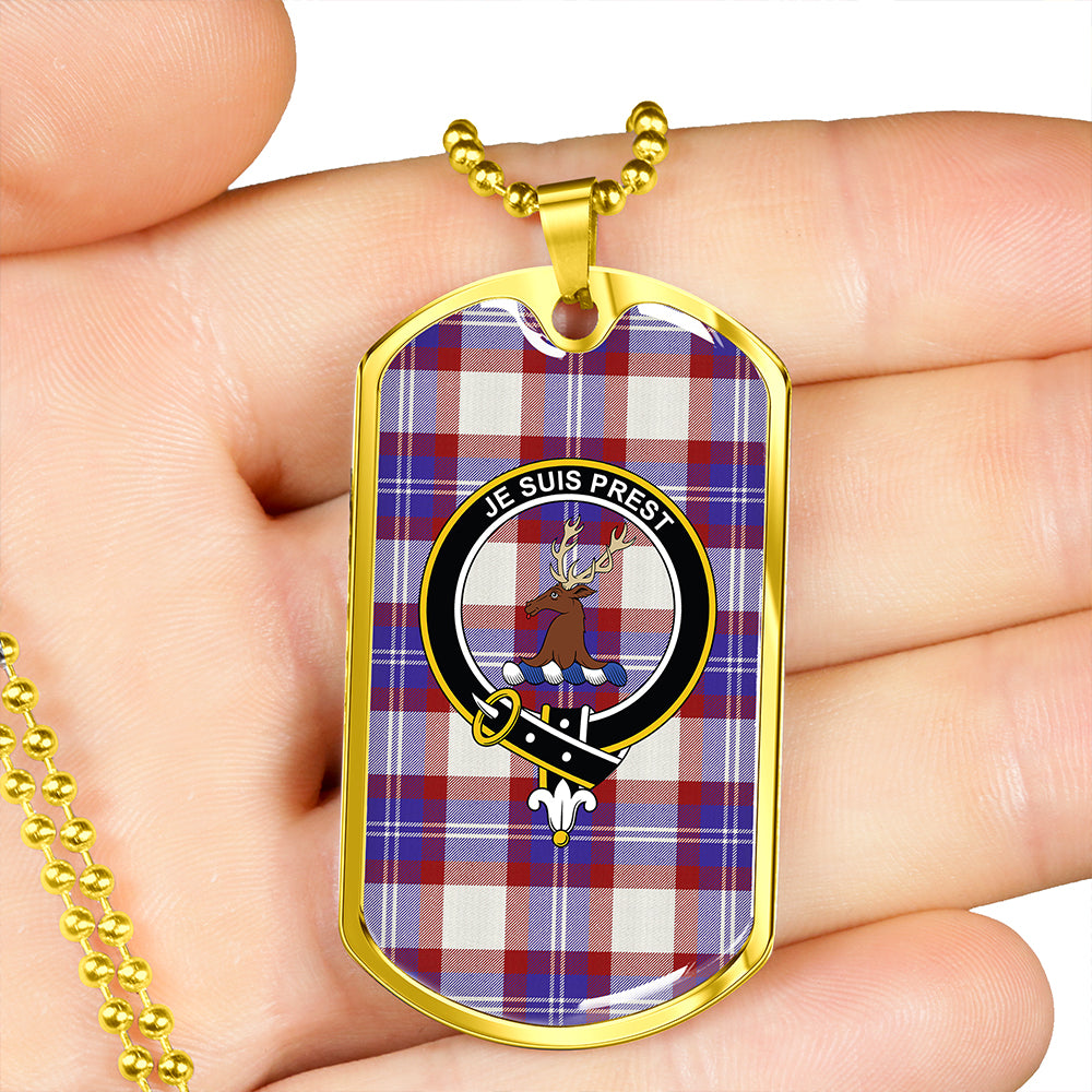 Fraser Arisaid Red Clan Badge Classic Tartan Dog Tag Necklace