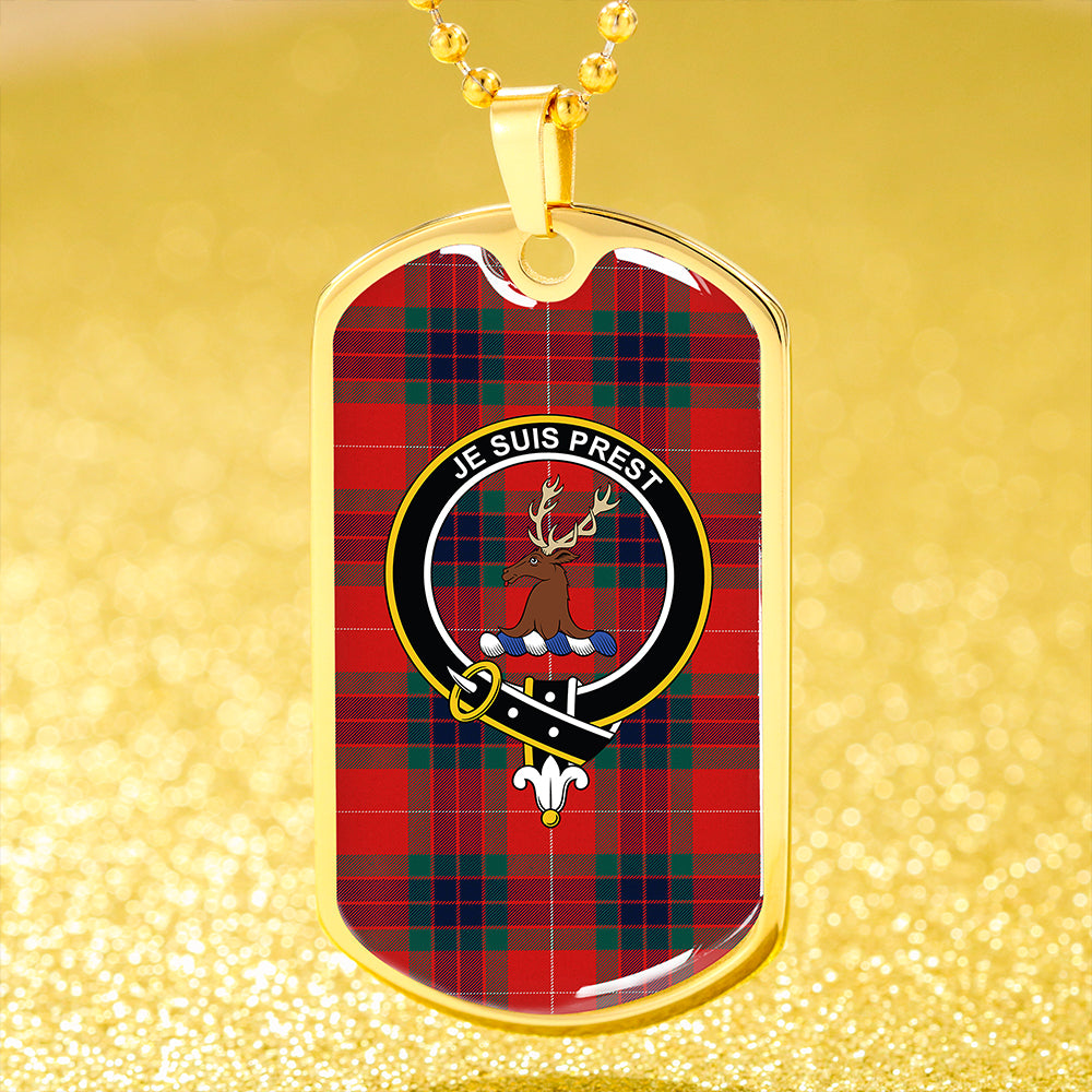 Fraser Modern Clan Badge Classic Tartan Dog Tag Necklace