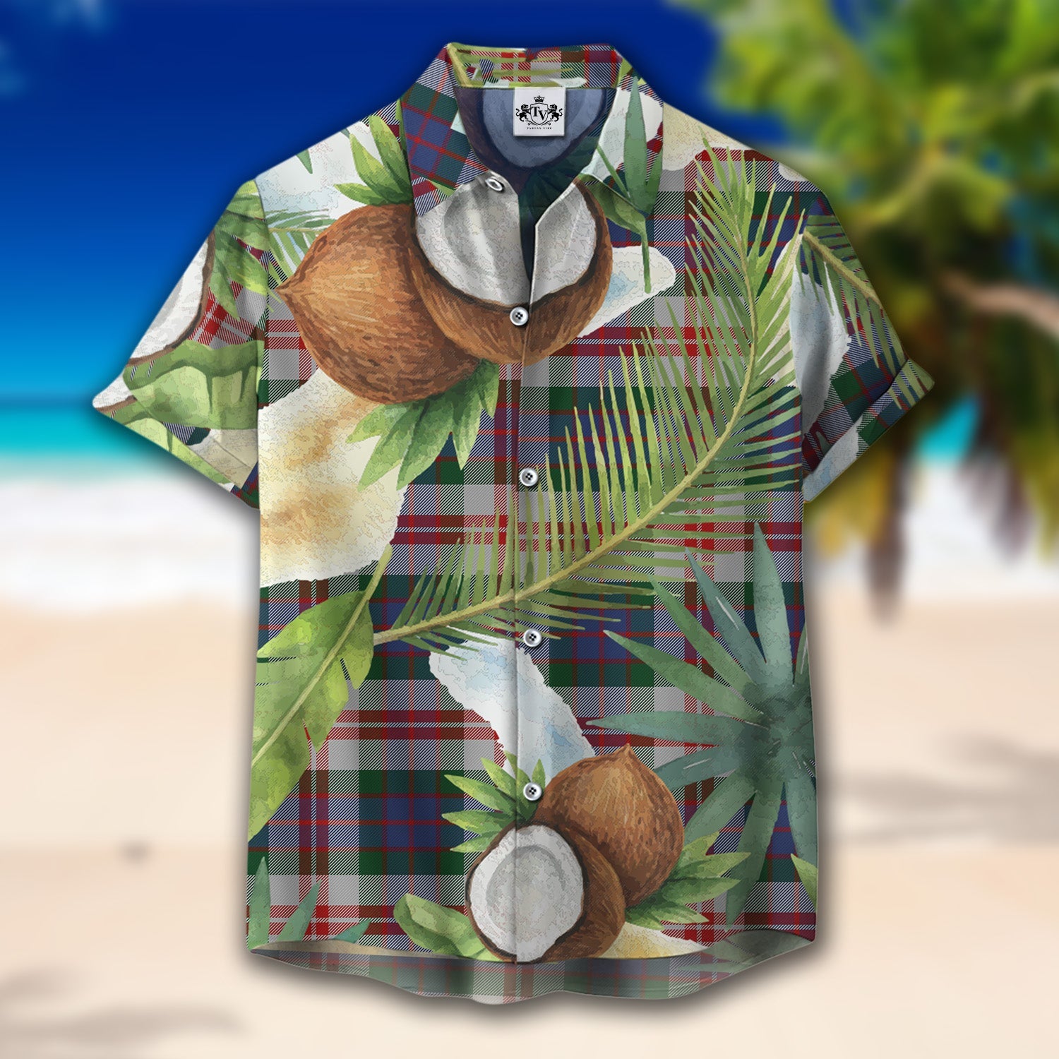 Scottish Tartan Fraser Red Dress Clan Hawaiian Shirt Hibiscus - Tropical Garden Style