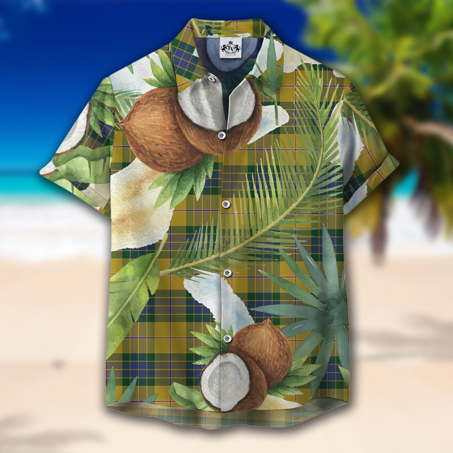 Scottish Tartan Fraser Yellow Clan Hawaiian Shirt Hibiscus - Tropical Garden Style