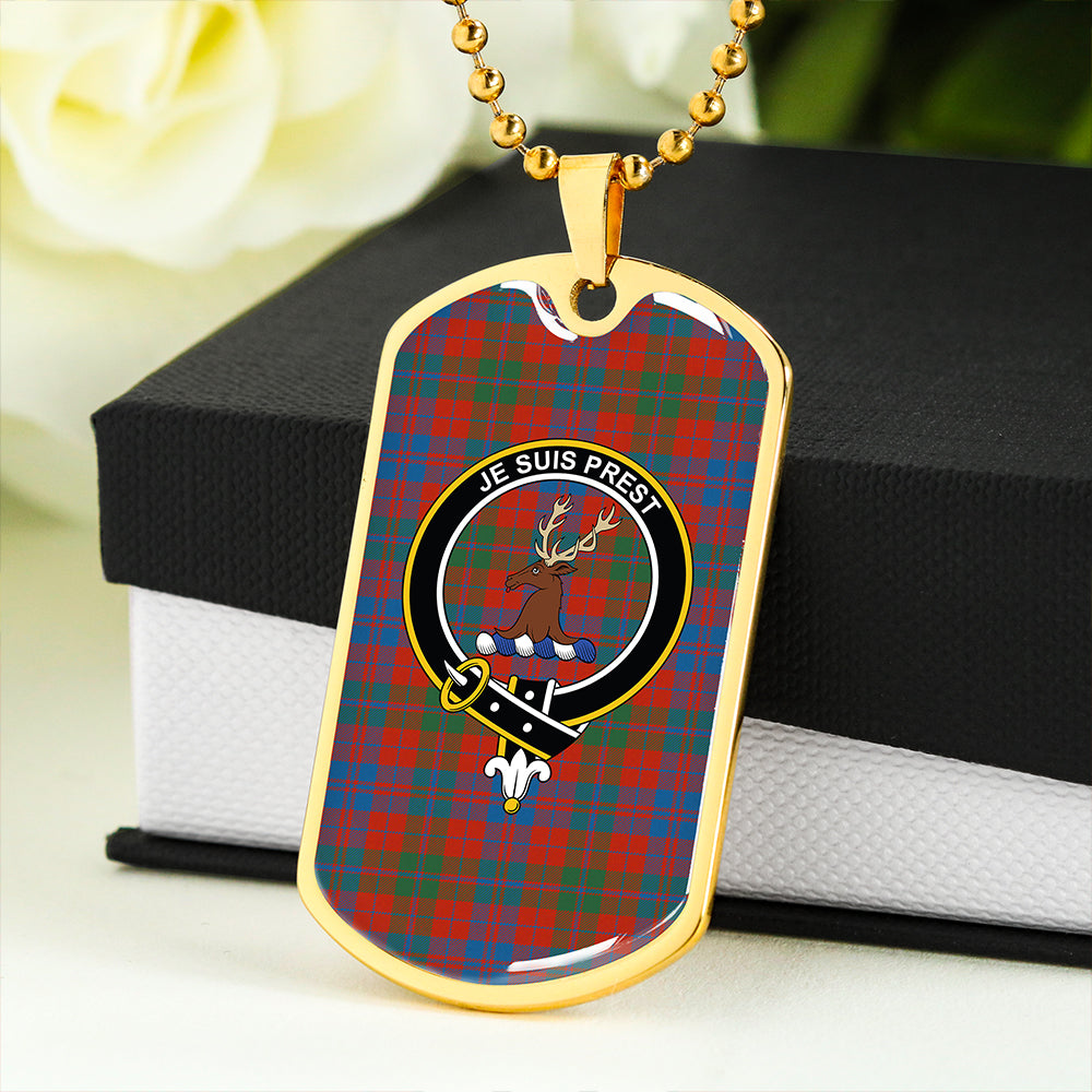 Fraser (Wilson 1820) Ancient Clan Badge Classic Tartan Dog Tag Necklace