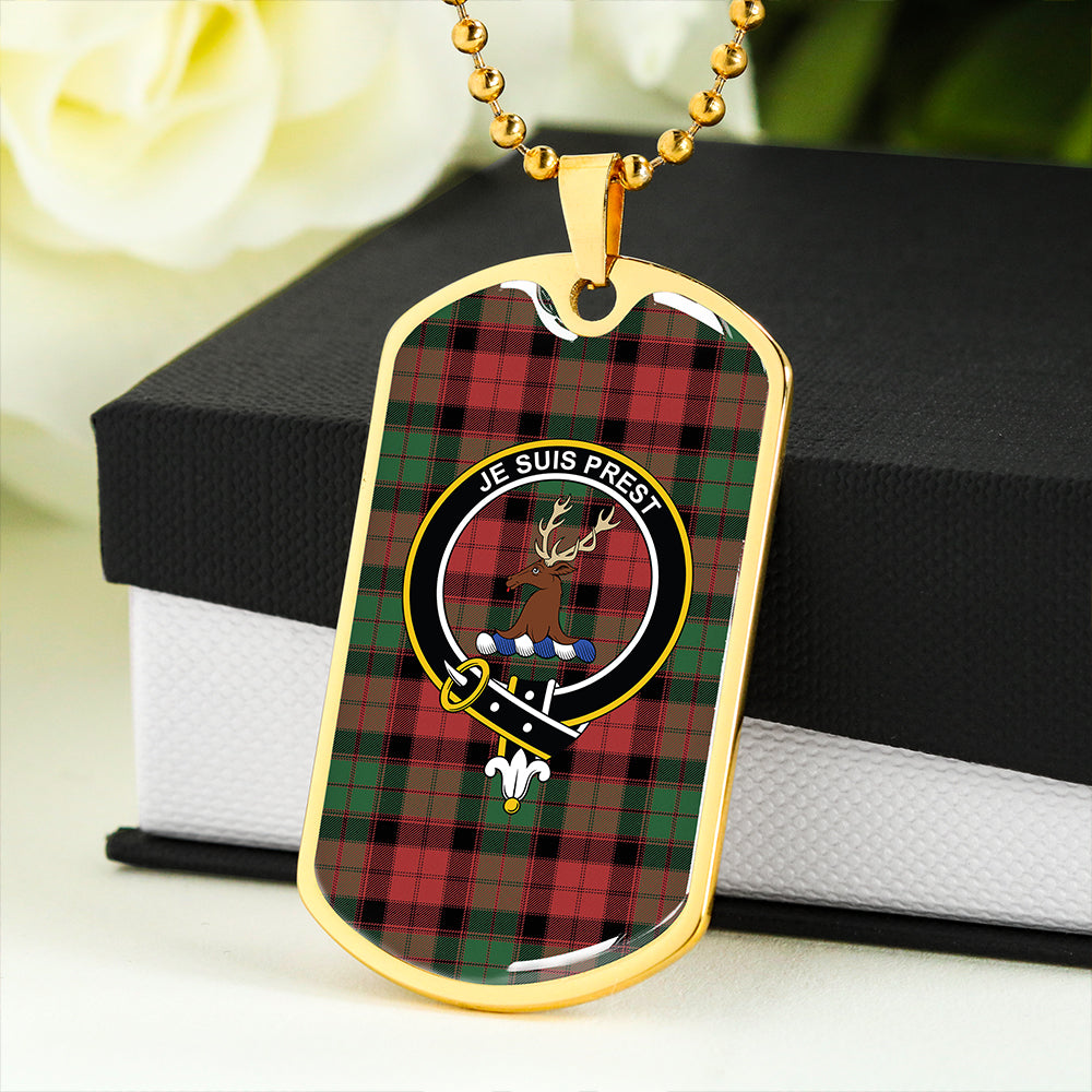Fraser of Altyre Ancient Clan Badge Classic Tartan Dog Tag Necklace