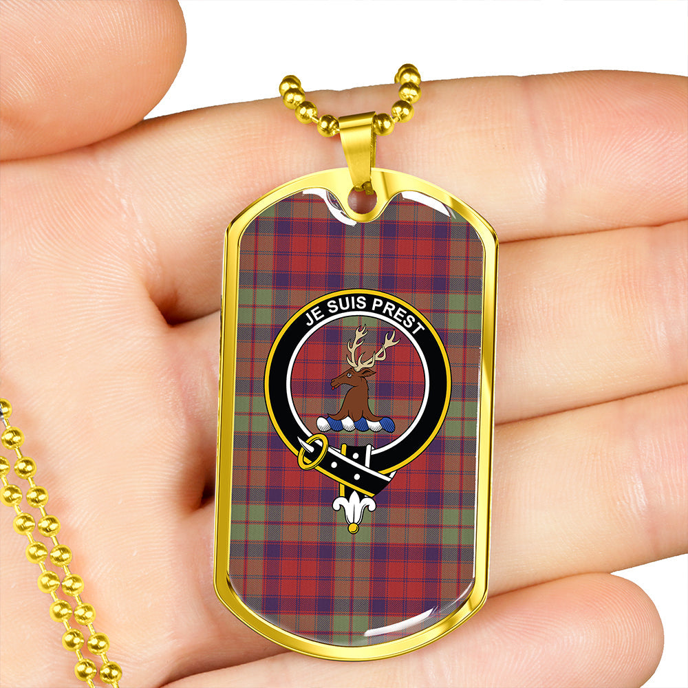 Fraser of Altyre Reconst Weathered Clan Badge Classic Tartan Dog Tag Necklace