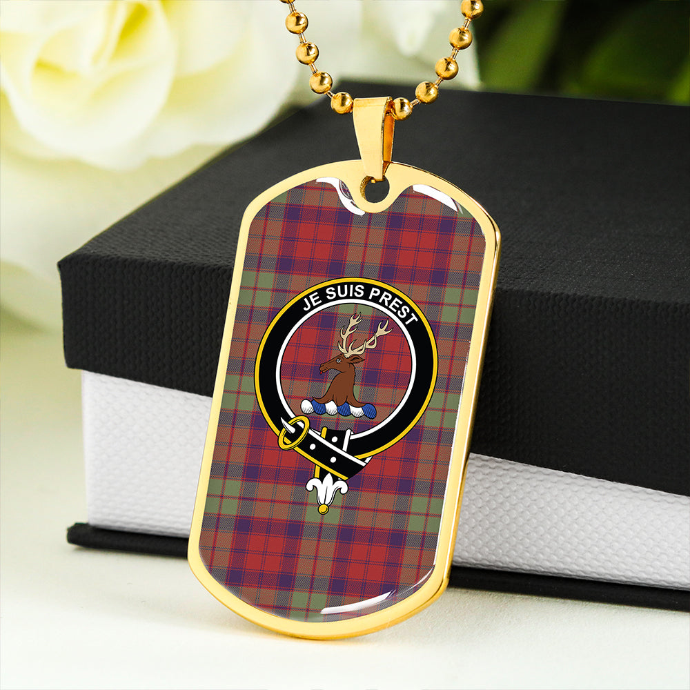 Fraser of Altyre Reconst Weathered Clan Badge Classic Tartan Dog Tag Necklace