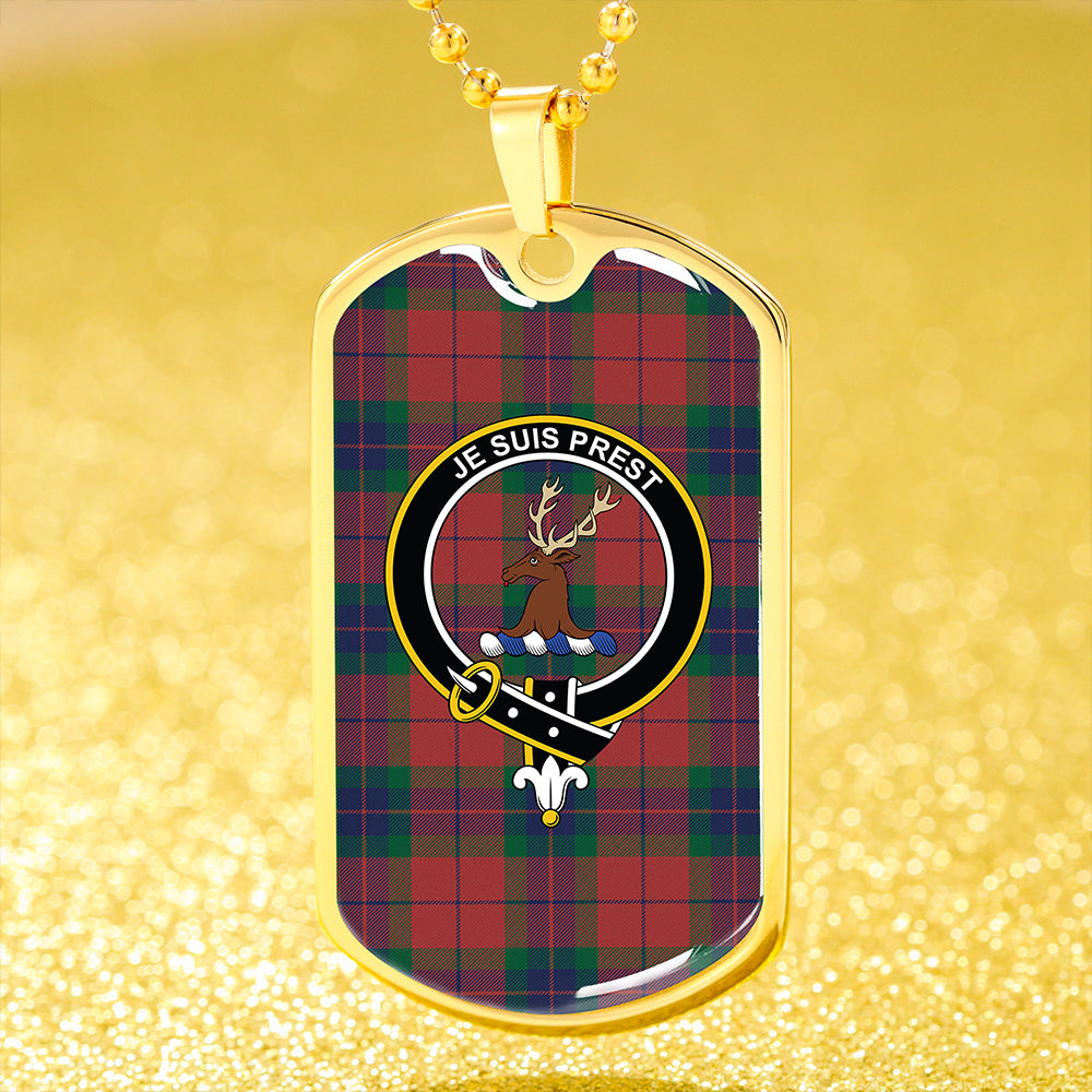 Fraser of Boblainy Hugh Modern Clan Badge Classic Tartan Dog Tag Necklace