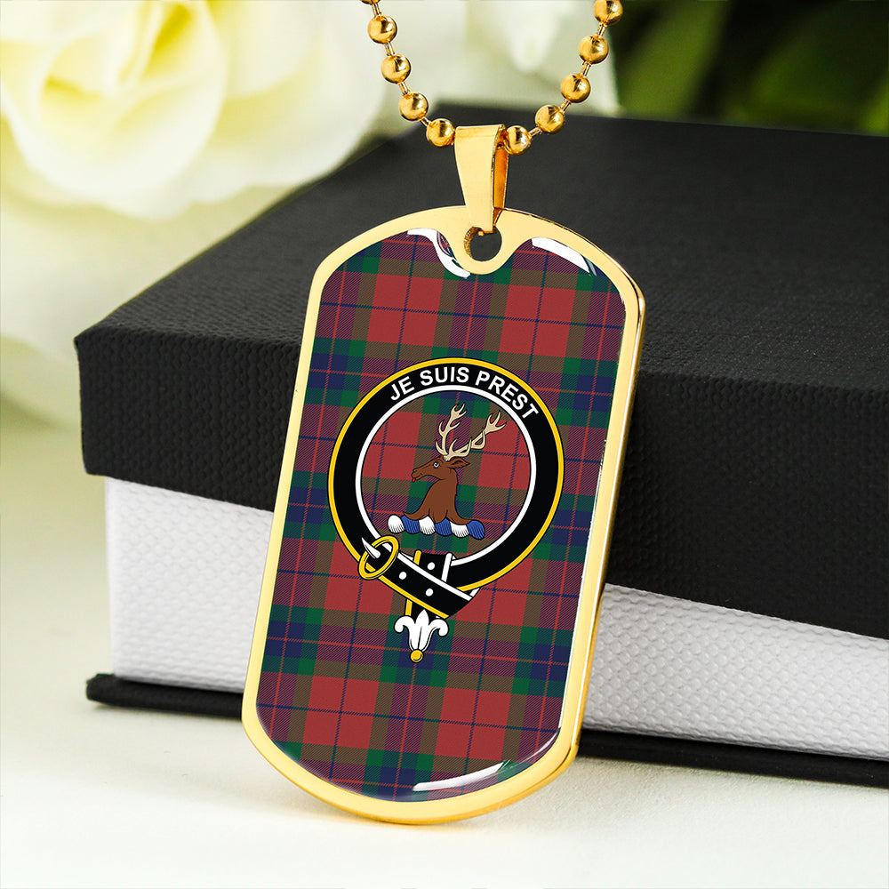Fraser of Boblainy Hugh Modern Clan Badge Classic Tartan Dog Tag Necklace