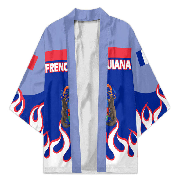 French Guiana Kimono Flag & Coat Of Arms Fire Hockey Style