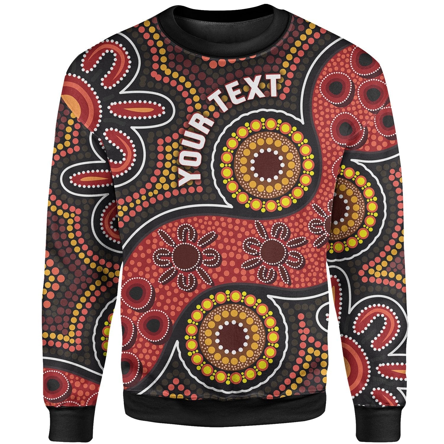 (Custom) Aboriginal Sweatshirt - Indigenous Circle Dot Painting Style