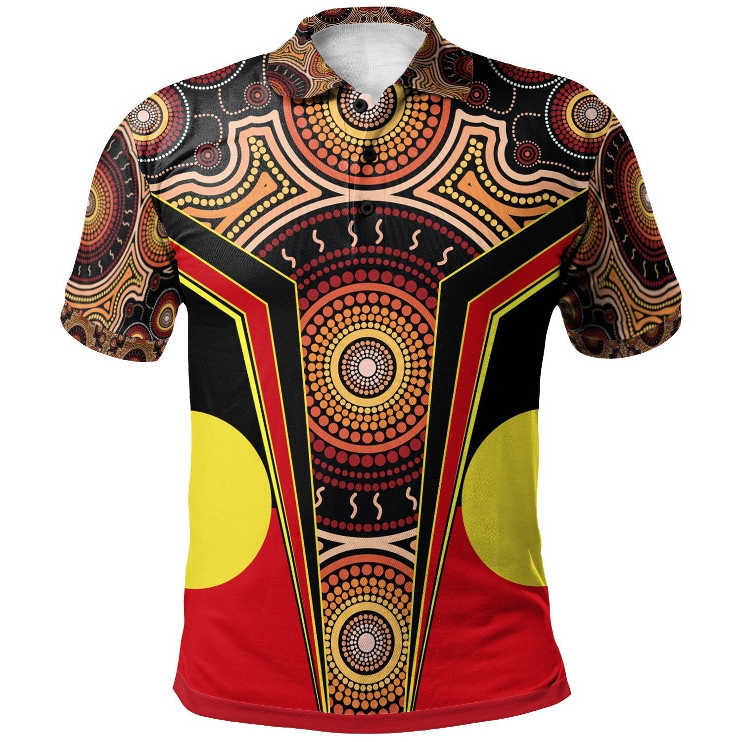 Aboriginal Polo - Aboriginal With Dot Painting Art Polo Shirt