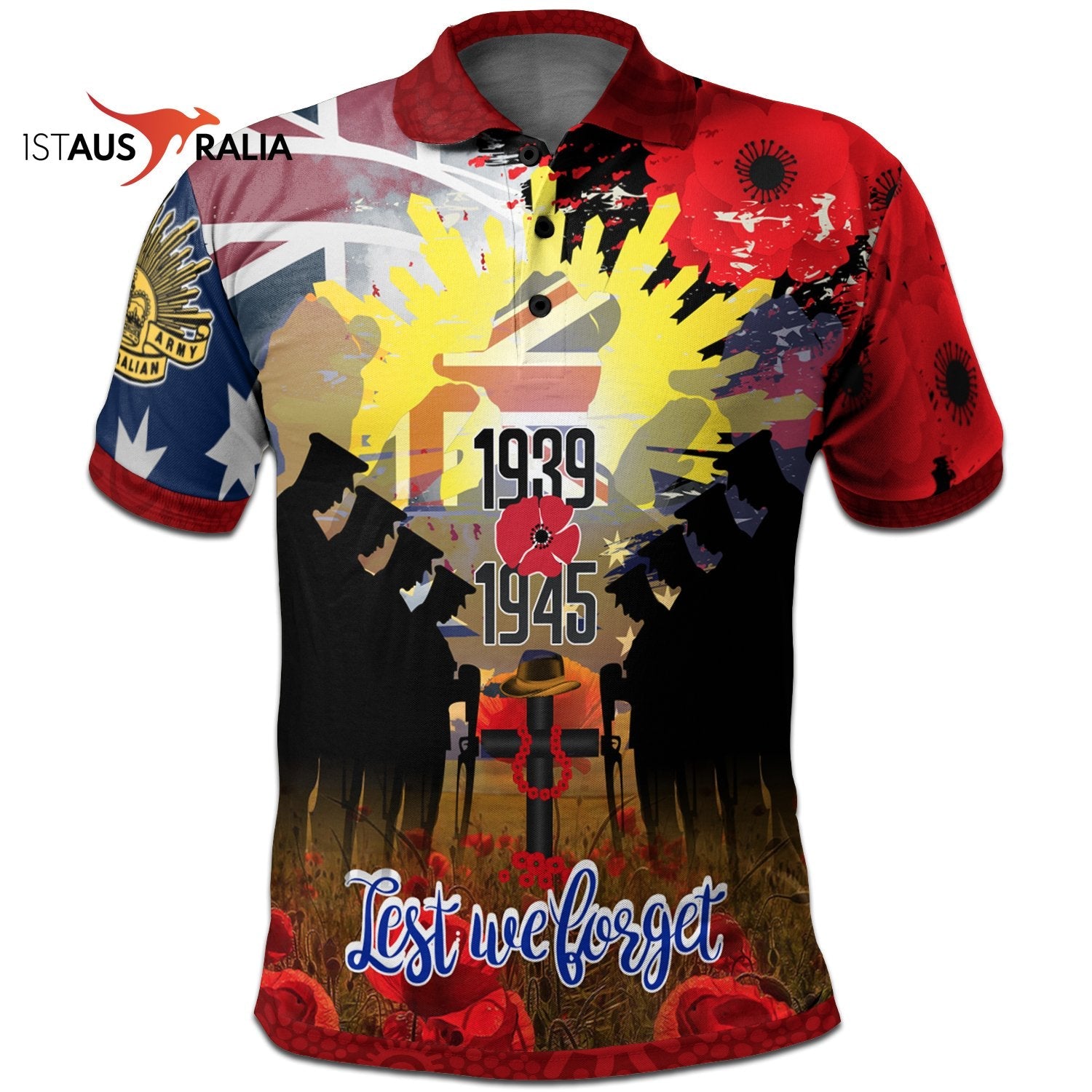 Anzac Polo - Anzac Day 2022 World War II Commemoration 1939 - 1945 Polo Shirt