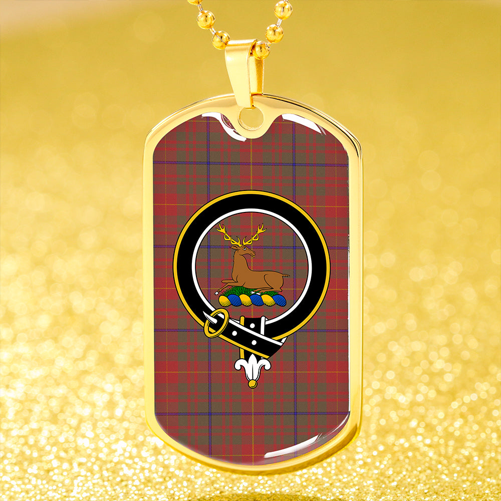 Fulton 1982 Weathered Clan Badge Classic Tartan Dog Tag Necklace