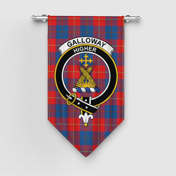 Galloway Red Tartan Classic Crest Gonfalon