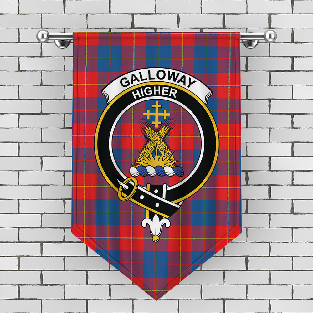 Galloway Red Tartan Classic Crest Gonfalon