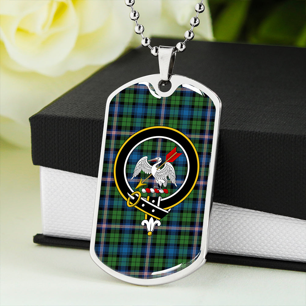 Gammell Ancient Clan Badge Classic Tartan Dog Tag Necklace