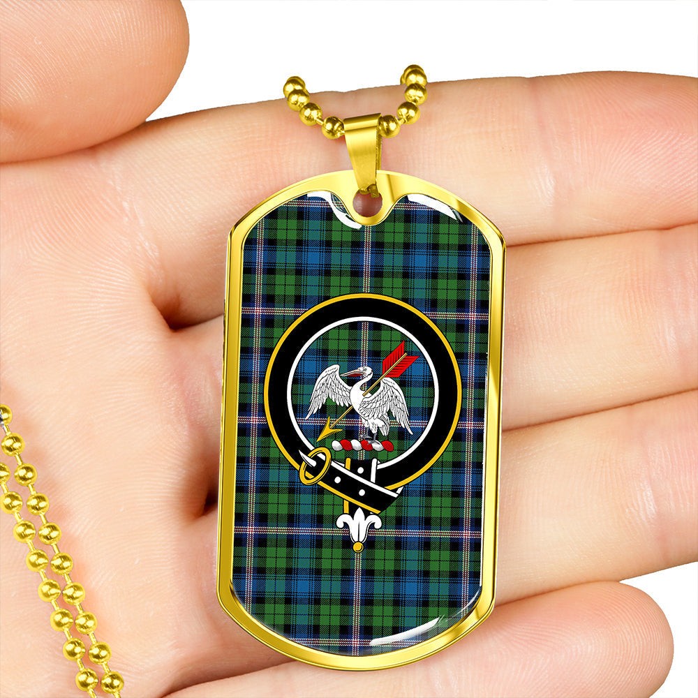 Gammell Ancient Clan Badge Classic Tartan Dog Tag Necklace