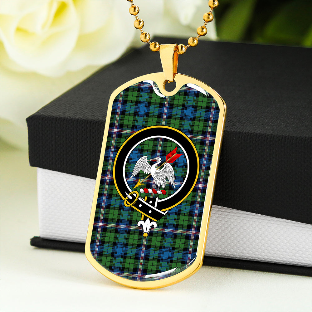 Gammell Ancient Clan Badge Classic Tartan Dog Tag Necklace