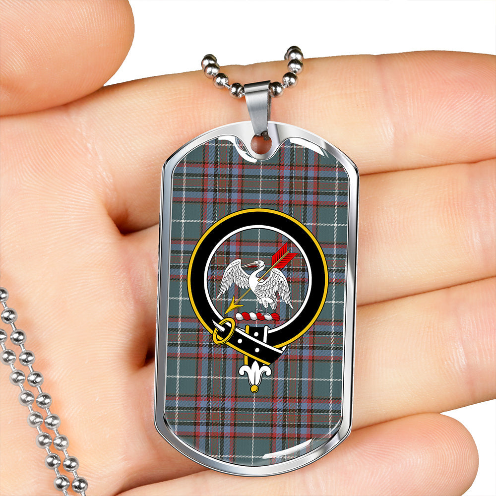 Gammell Dress Weathered Clan Badge Classic Tartan Dog Tag Necklace