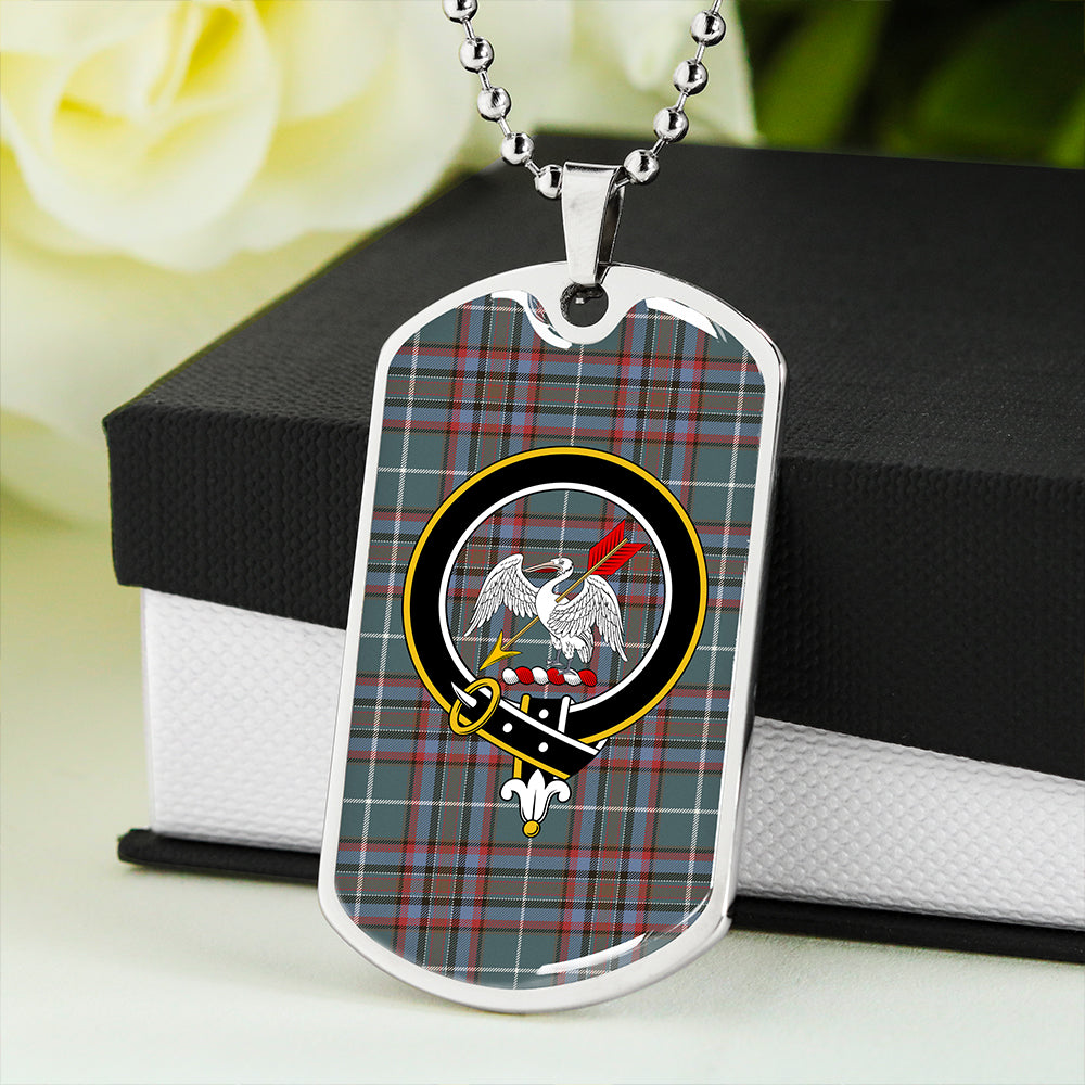Gammell Dress Weathered Clan Badge Classic Tartan Dog Tag Necklace
