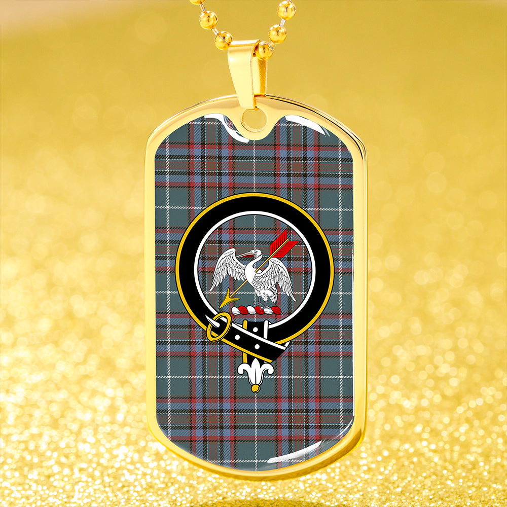 Gammell Dress Weathered Clan Badge Classic Tartan Dog Tag Necklace