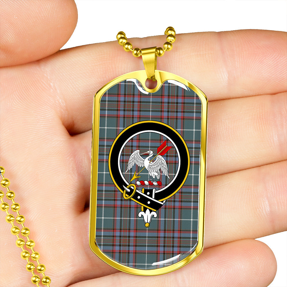 Gammell Dress Weathered Clan Badge Classic Tartan Dog Tag Necklace