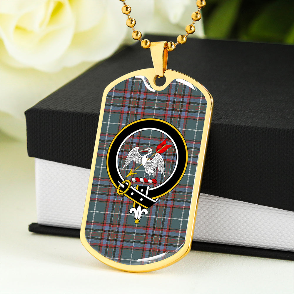 Gammell Dress Weathered Clan Badge Classic Tartan Dog Tag Necklace