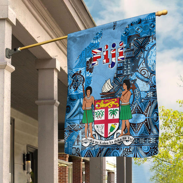 Fiji Flag & Coat Of Arms Garden Flag