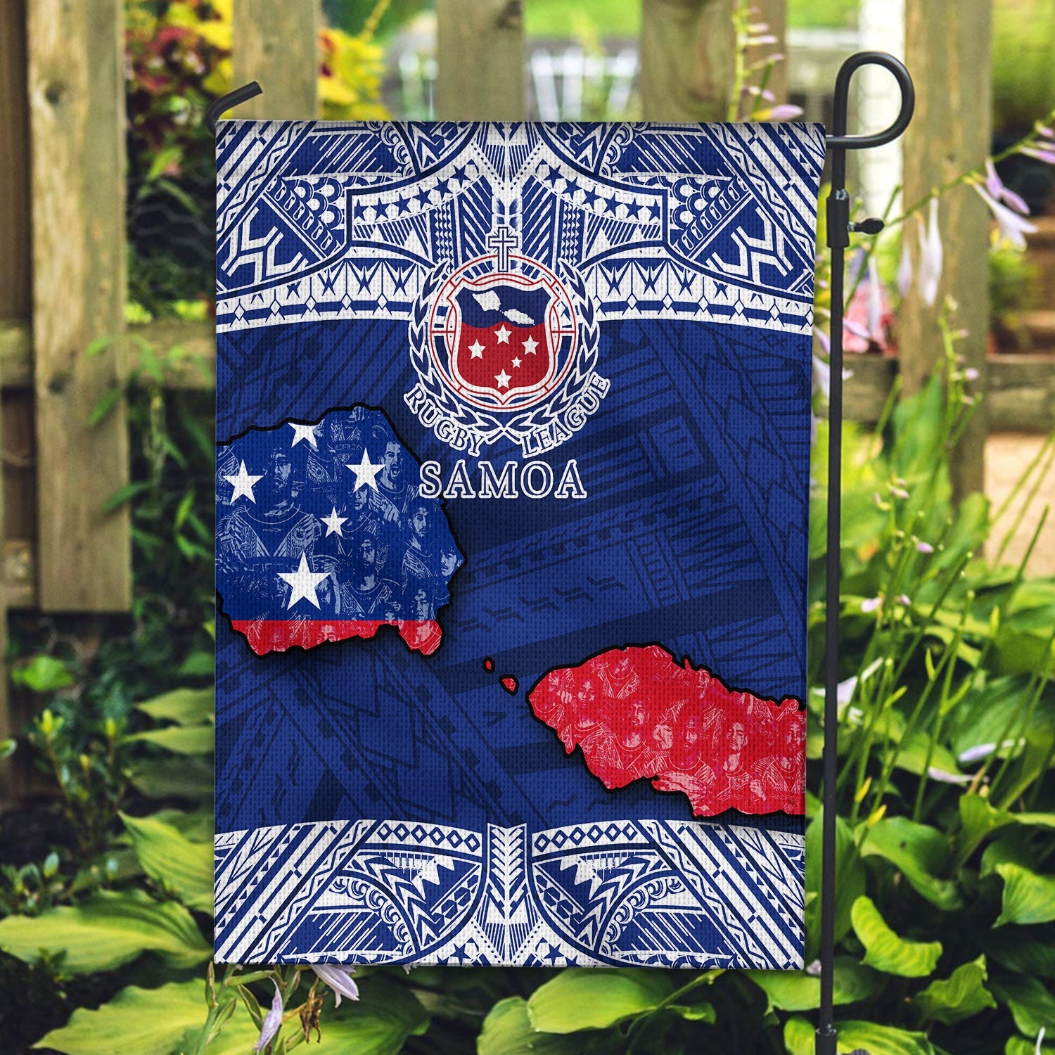 Samoa TOA Rugby Garden Flag Map Style