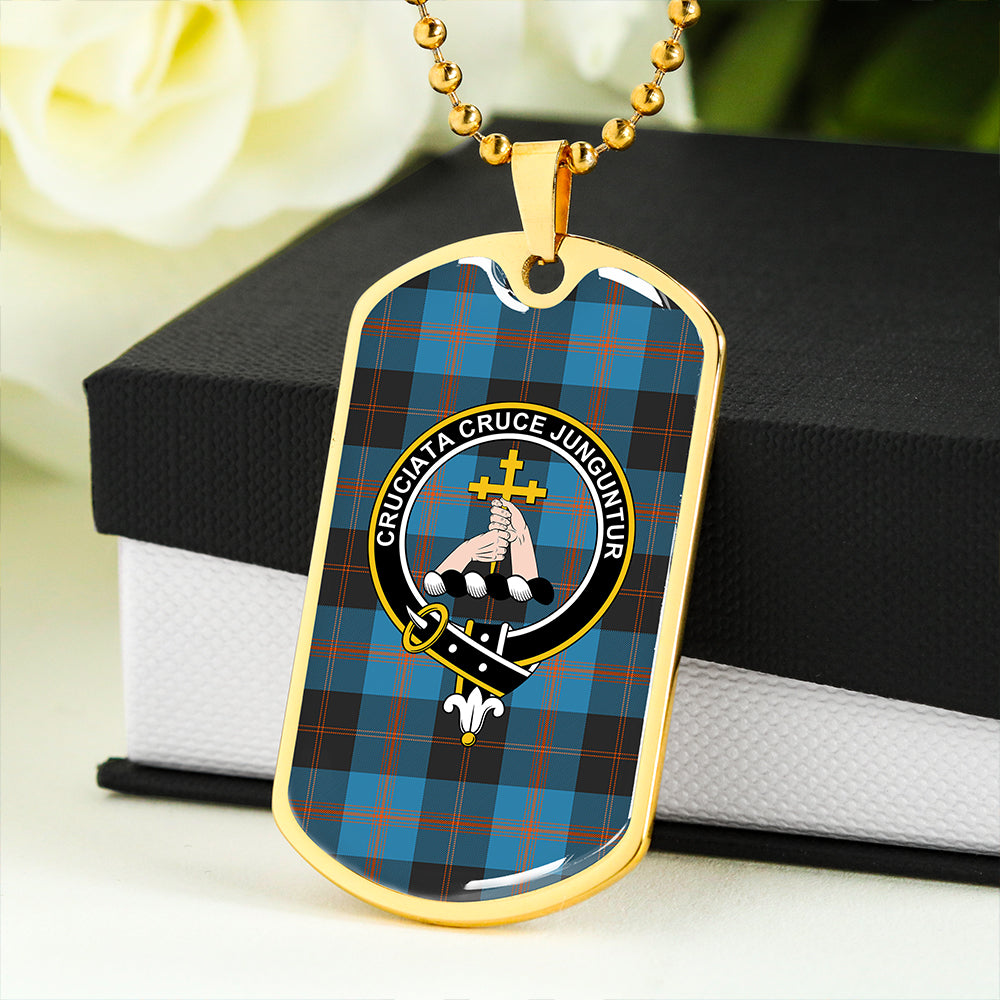 Garden Clan Badge Classic Tartan Dog Tag Necklace