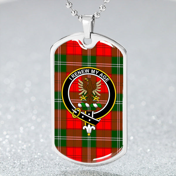 Gartshore Clan Badge Classic Tartan Dog Tag Necklace