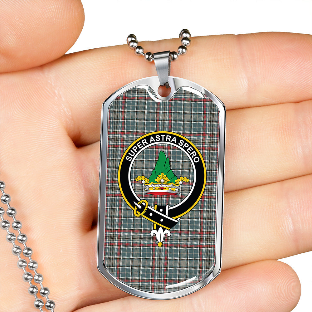 Gayre Dress Weathered Clan Badge Classic Tartan Dog Tag Necklace