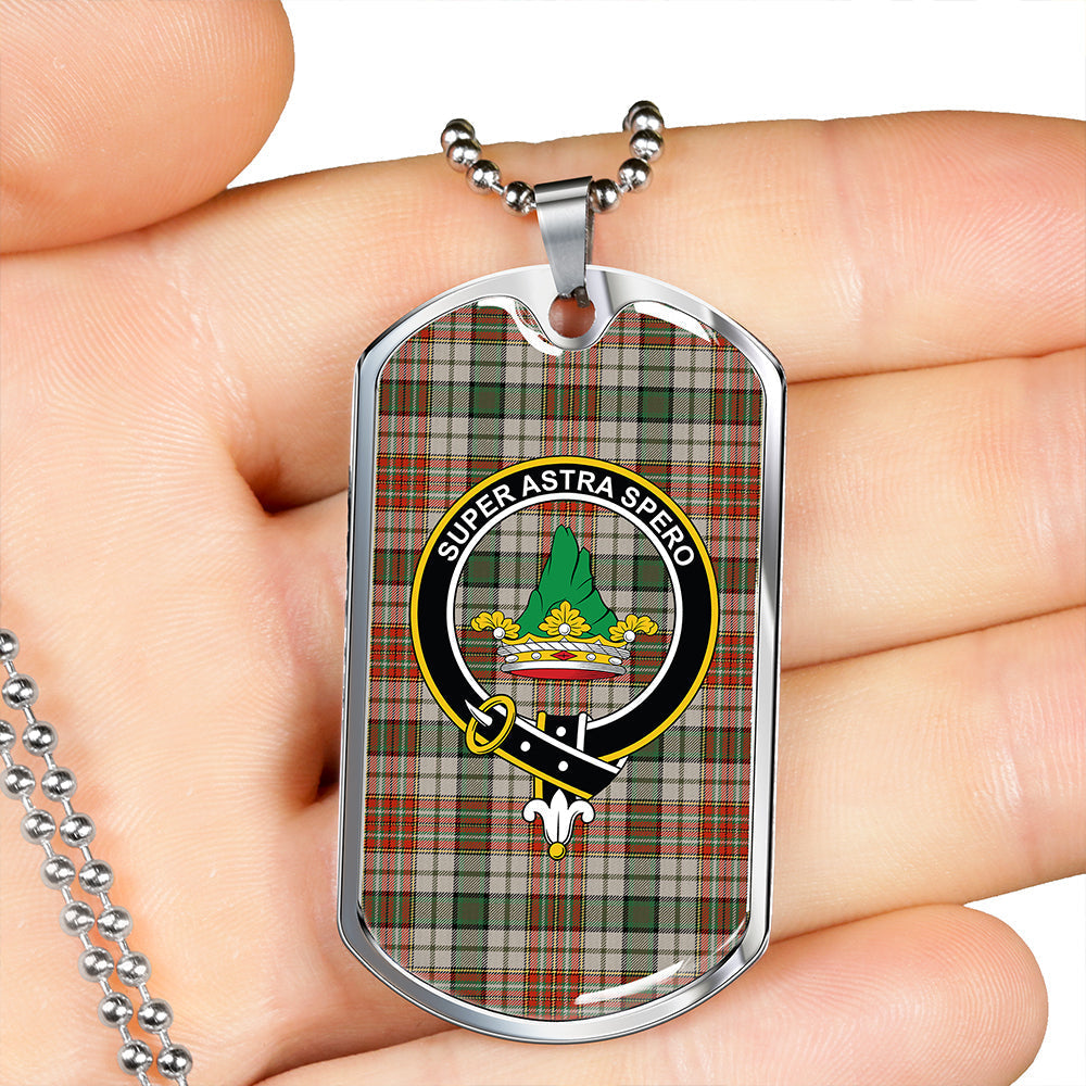Gayre Dress #2 Ancient Clan Badge Classic Tartan Dog Tag Necklace