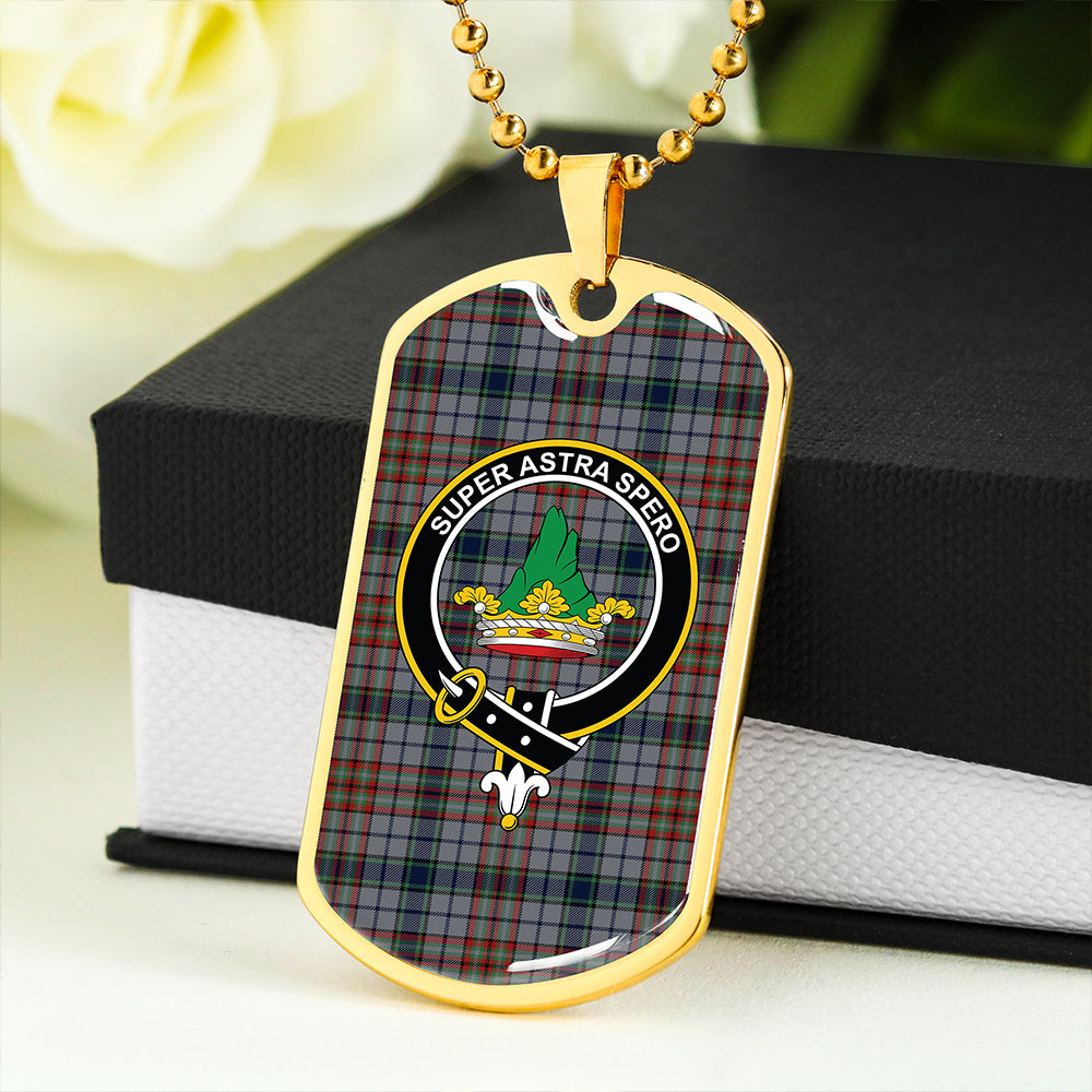 Gayre Hunting Modern Clan Badge Classic Tartan Dog Tag Necklace
