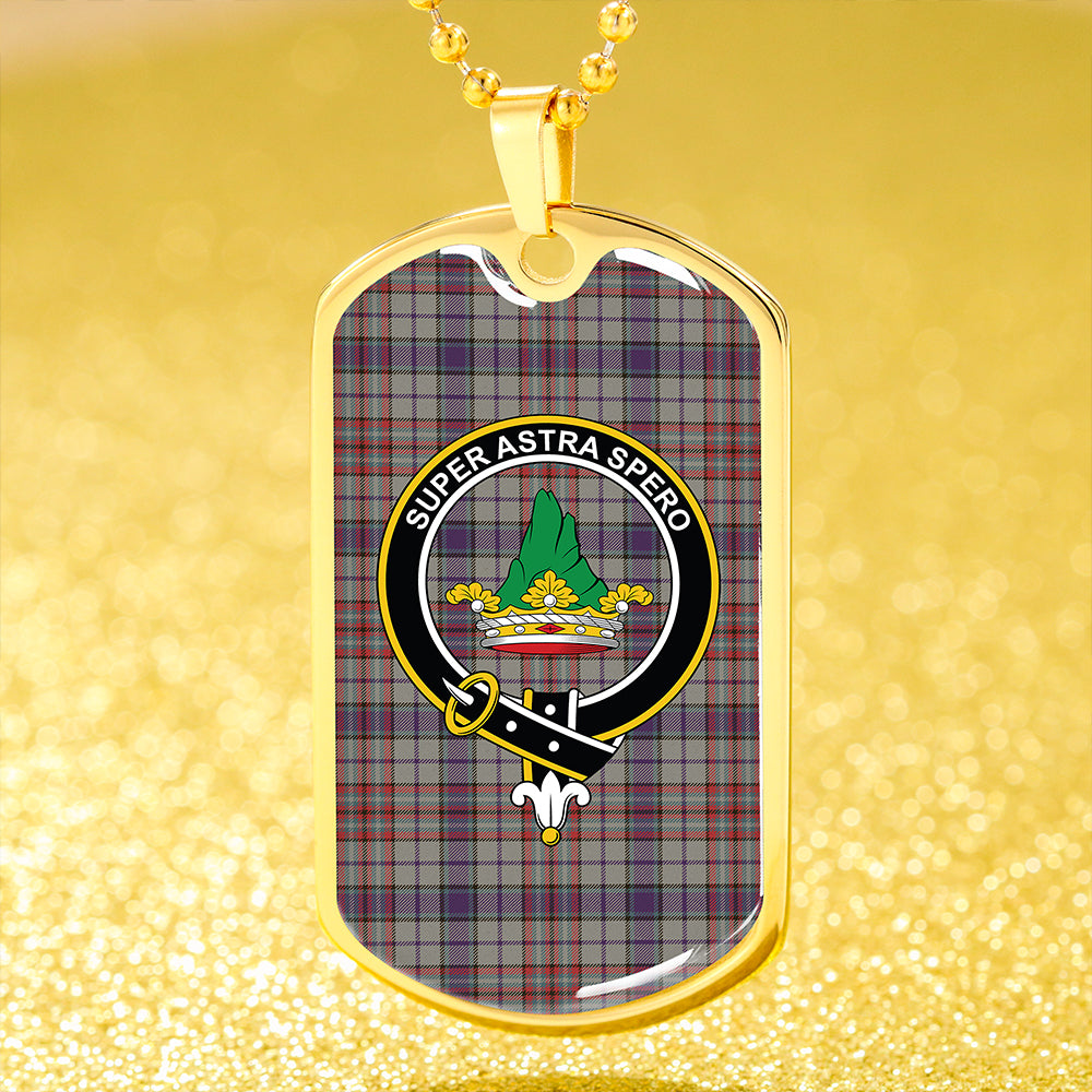 Gayre Hunting Weathered Clan Badge Classic Tartan Dog Tag Necklace
