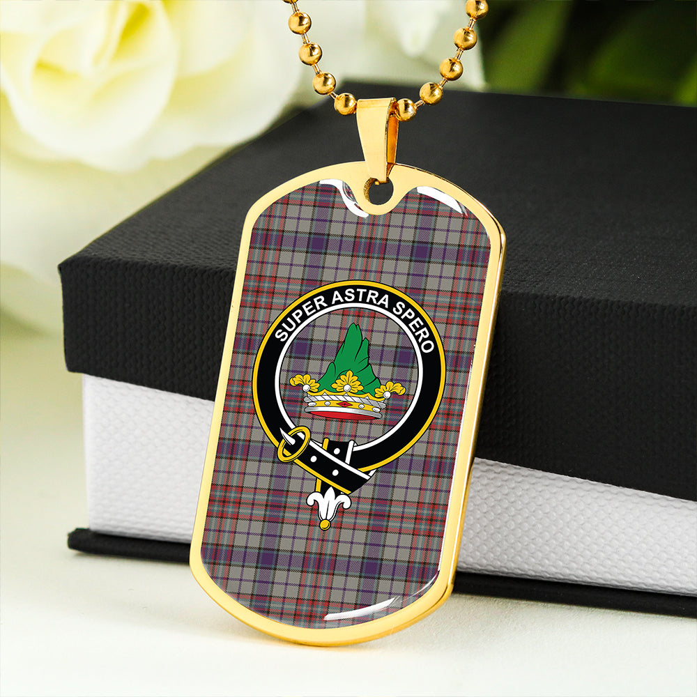 Gayre Hunting Weathered Clan Badge Classic Tartan Dog Tag Necklace