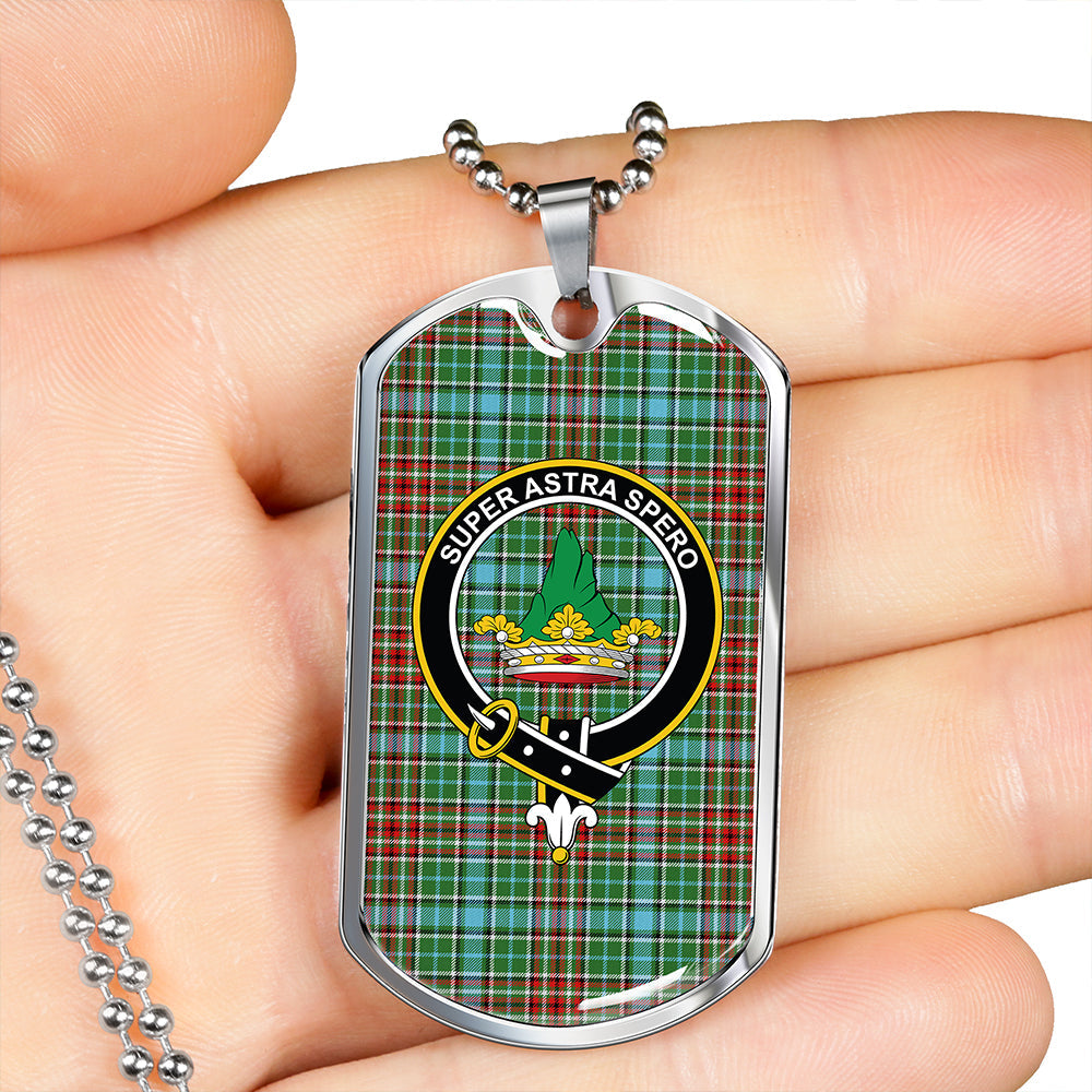Gayre Modern Clan Badge Classic Tartan Dog Tag Necklace