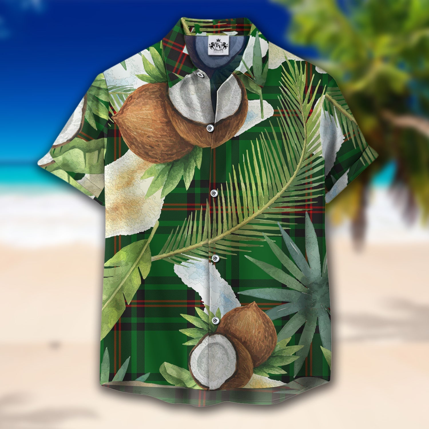 Scottish Tartan Ged Clan Hawaiian Shirt Hibiscus - Tropical Garden Style