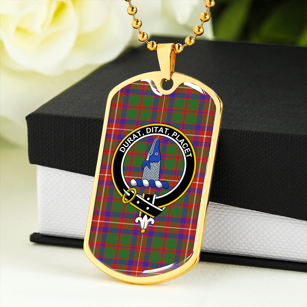 Geddes Ancient Clan Badge Classic Tartan Dog Tag Necklace