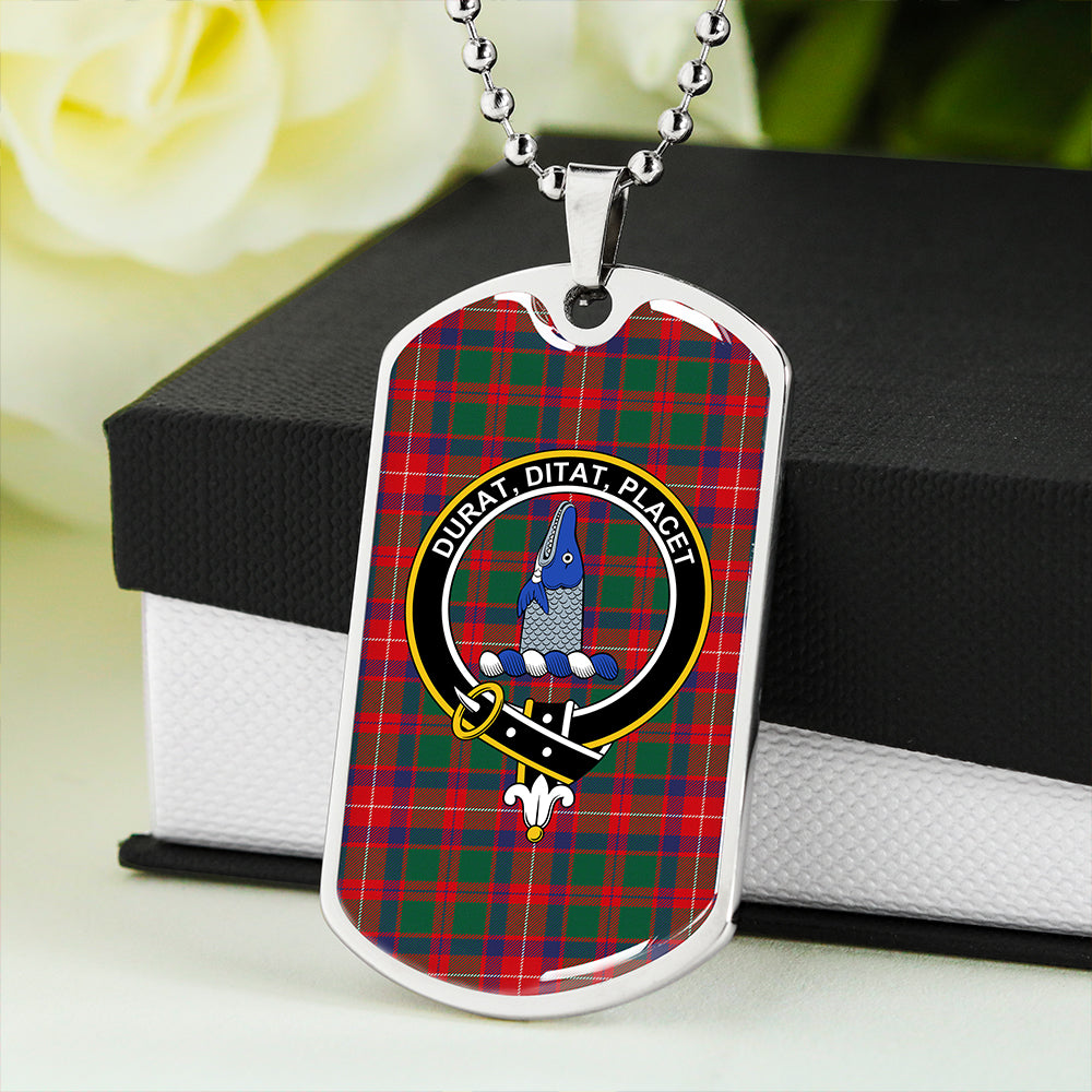 Geddes Modern Clan Badge Classic Tartan Dog Tag Necklace