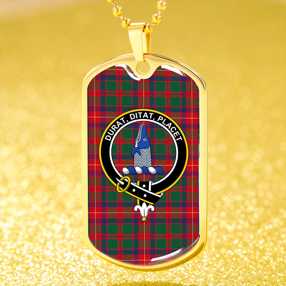 Geddes Modern Clan Badge Classic Tartan Dog Tag Necklace