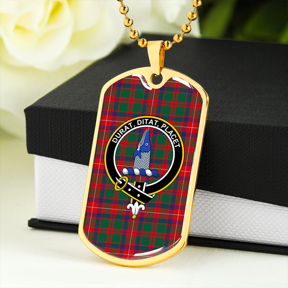 Geddes Modern Clan Badge Classic Tartan Dog Tag Necklace