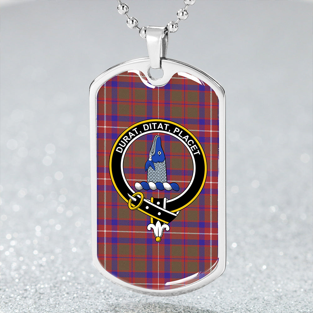 Geddes Weathered Clan Badge Classic Tartan Dog Tag Necklace