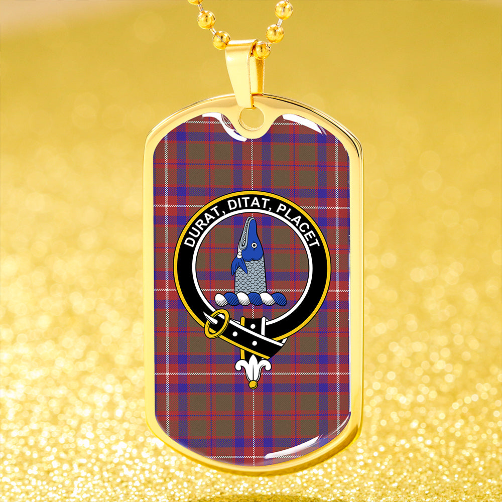Geddes Weathered Clan Badge Classic Tartan Dog Tag Necklace